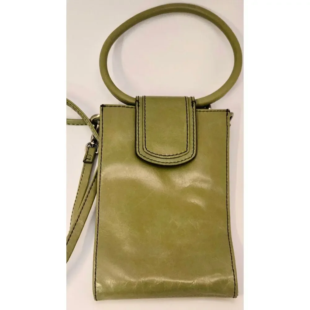HOBO Olive Green Leather Crossbody Wristlet